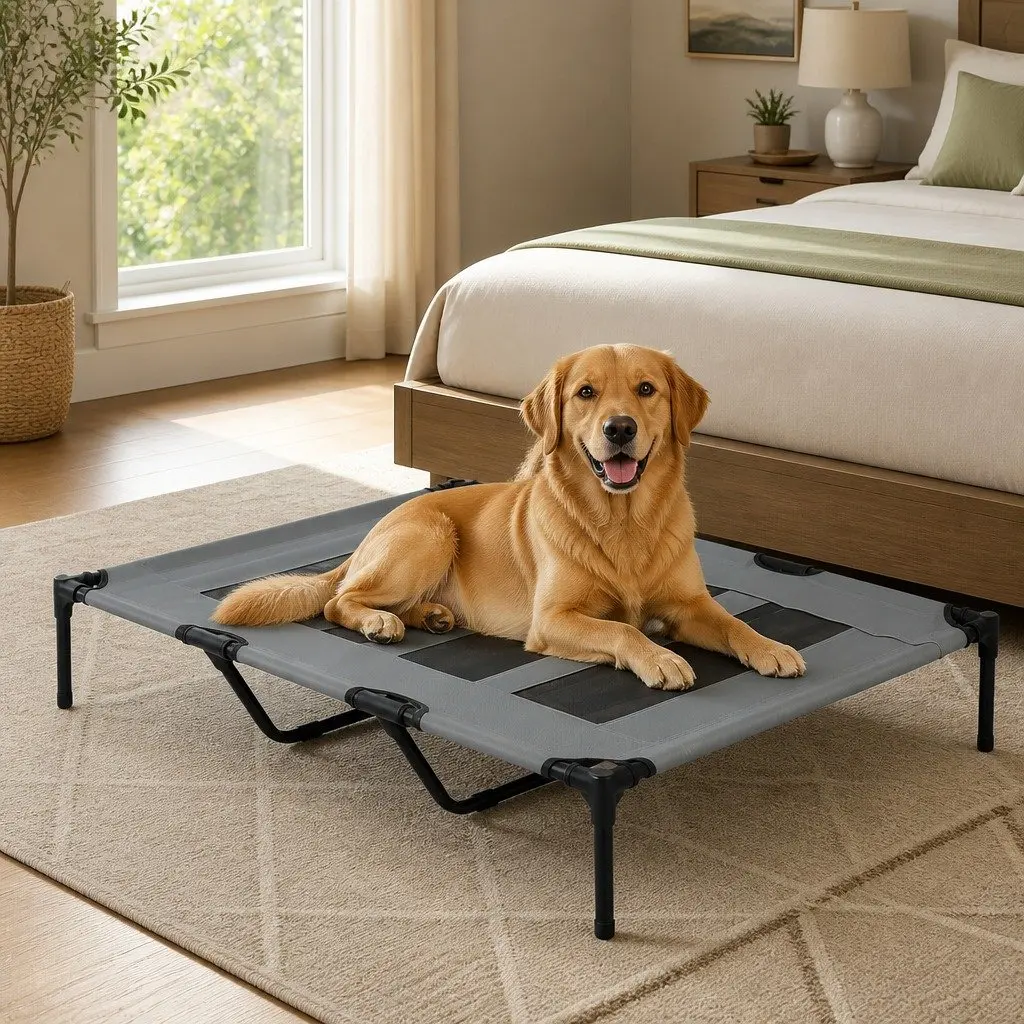 Elevated Pet Bed Raised Dog Bed Large Cooling Breathable Mesh Portable Outdoor