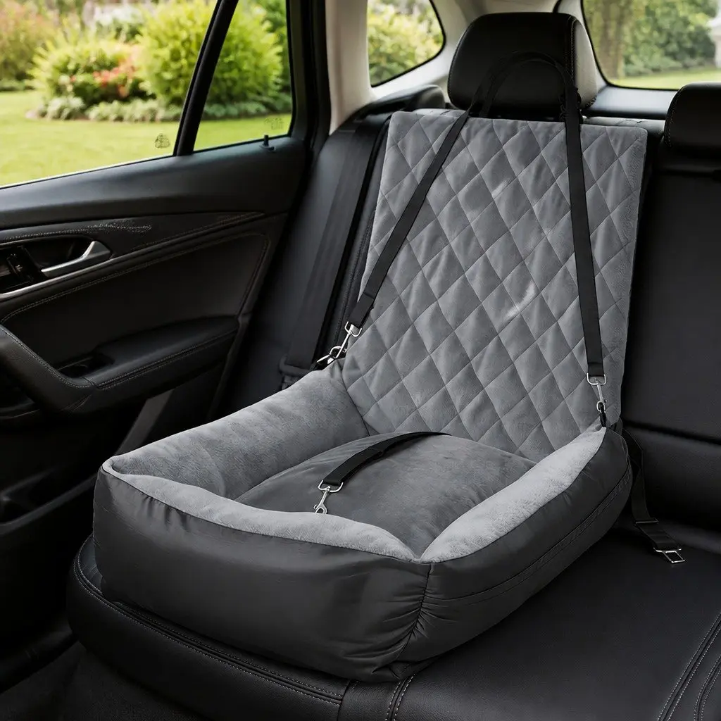 Dog Booster Seat for Safe Travel in Grey
