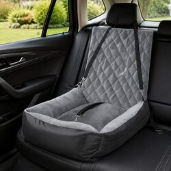 Durable Dog Booster Seat for Safe Travel in Grey