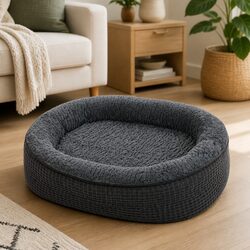 Orthopedic Dog Bed with Plush Supportive Design - Grey