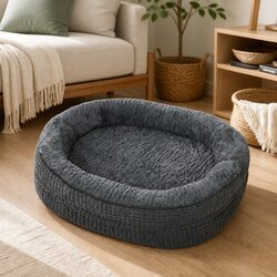 Premium Orthopedic Dog Bed with Plush Comfort in Grey