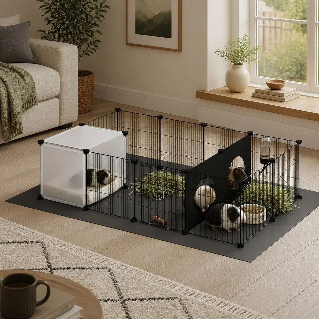 Pet Playpen Metal Wire Frame 16 Panels Black and Transparent