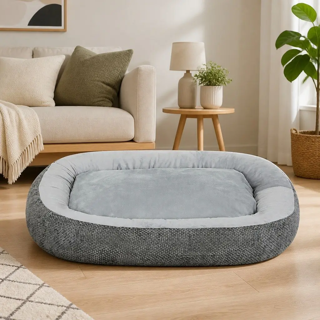 Orthopedic Plush Dog Bed with Non-Slip Base