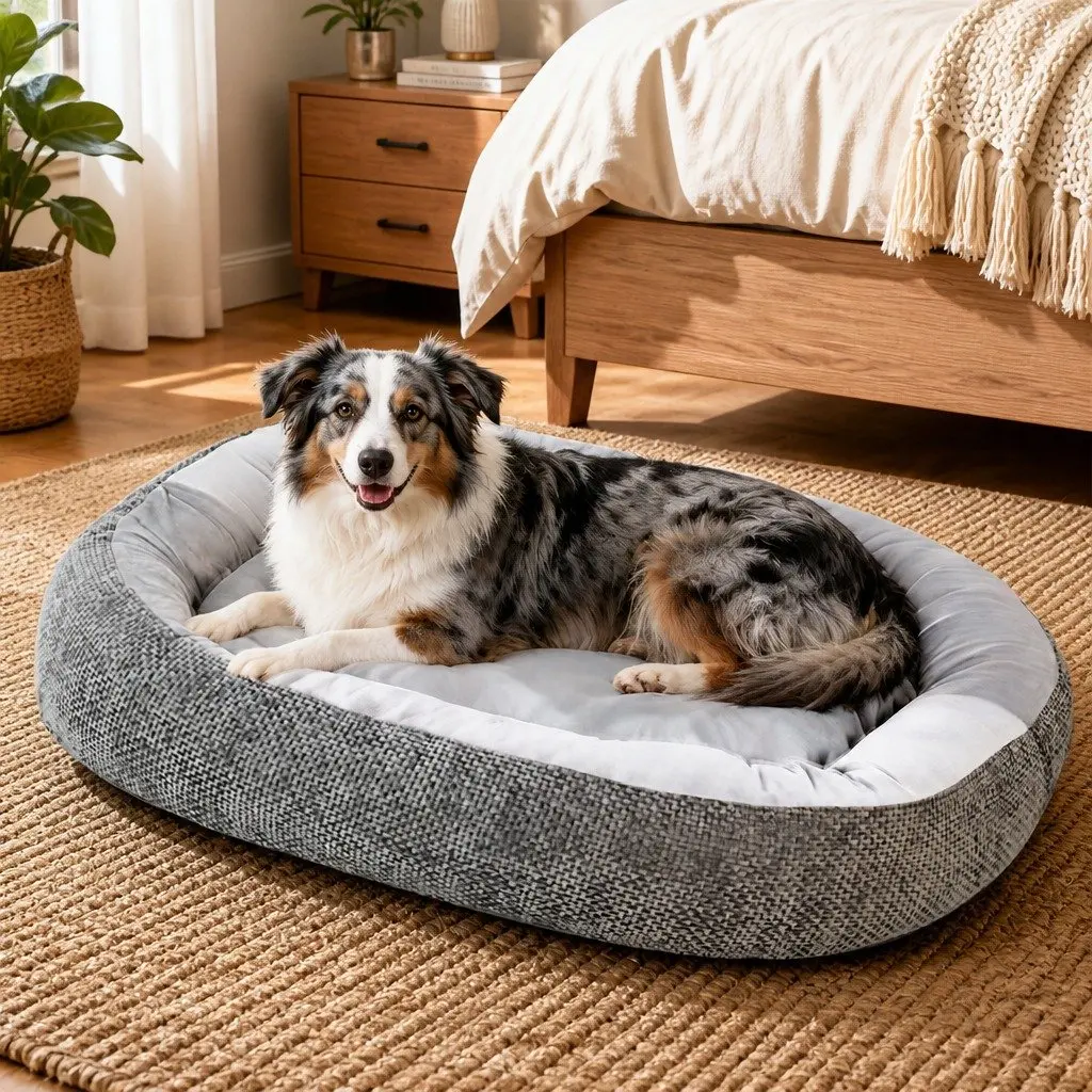 Orthopedic Plush Dog Bed with Non-Slip Base