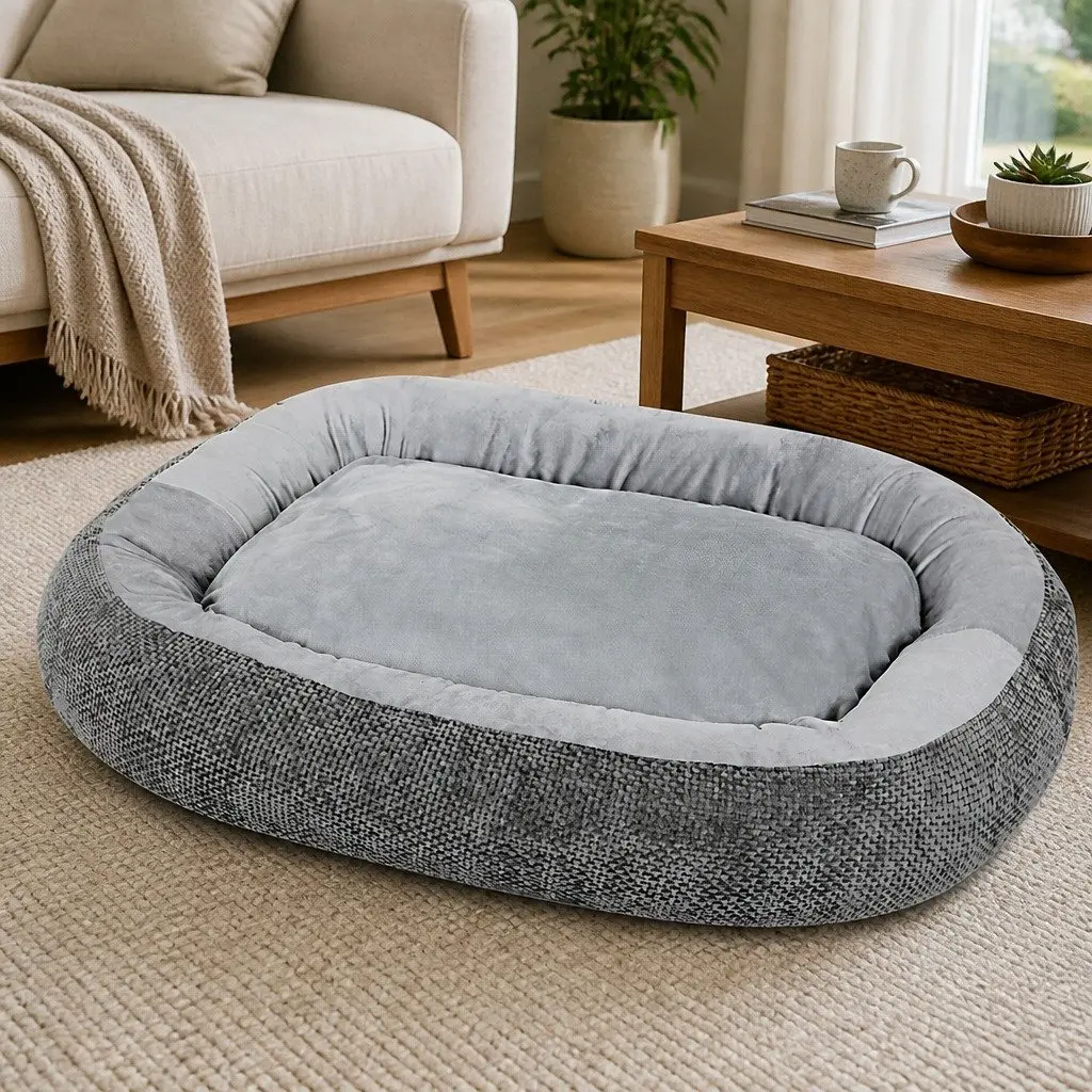 Orthopedic Plush Dog Bed with Non-Slip Base