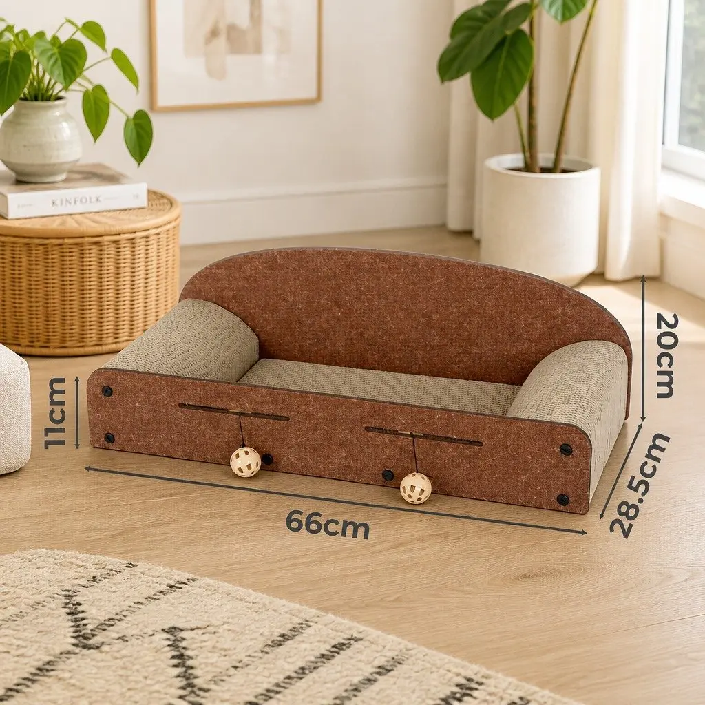 Cat Scratching Board with Interactive Toys