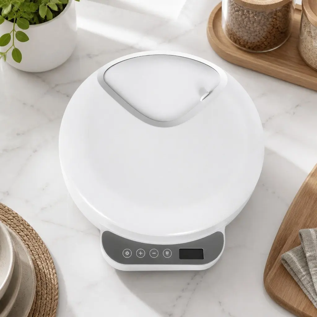 Automatic Pet Feeder ABS 29cm x 27cm White 4 Meals Timer Cat Dog Chilled Food Dispenser