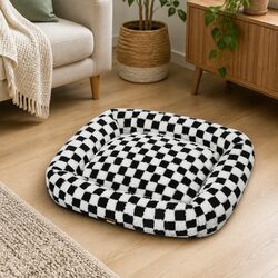 Plush Dog Bed with Raised Bolster for Comfort