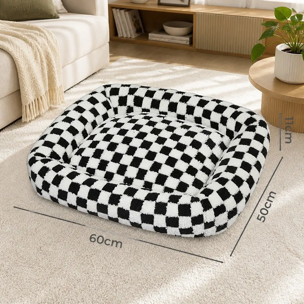 Calming Plush Dog Bed with Supportive Bolsters