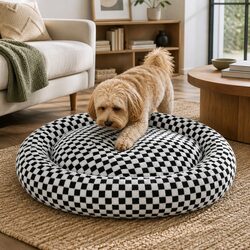 Quality Circular Plush Dog Bed with Non-Slip Base