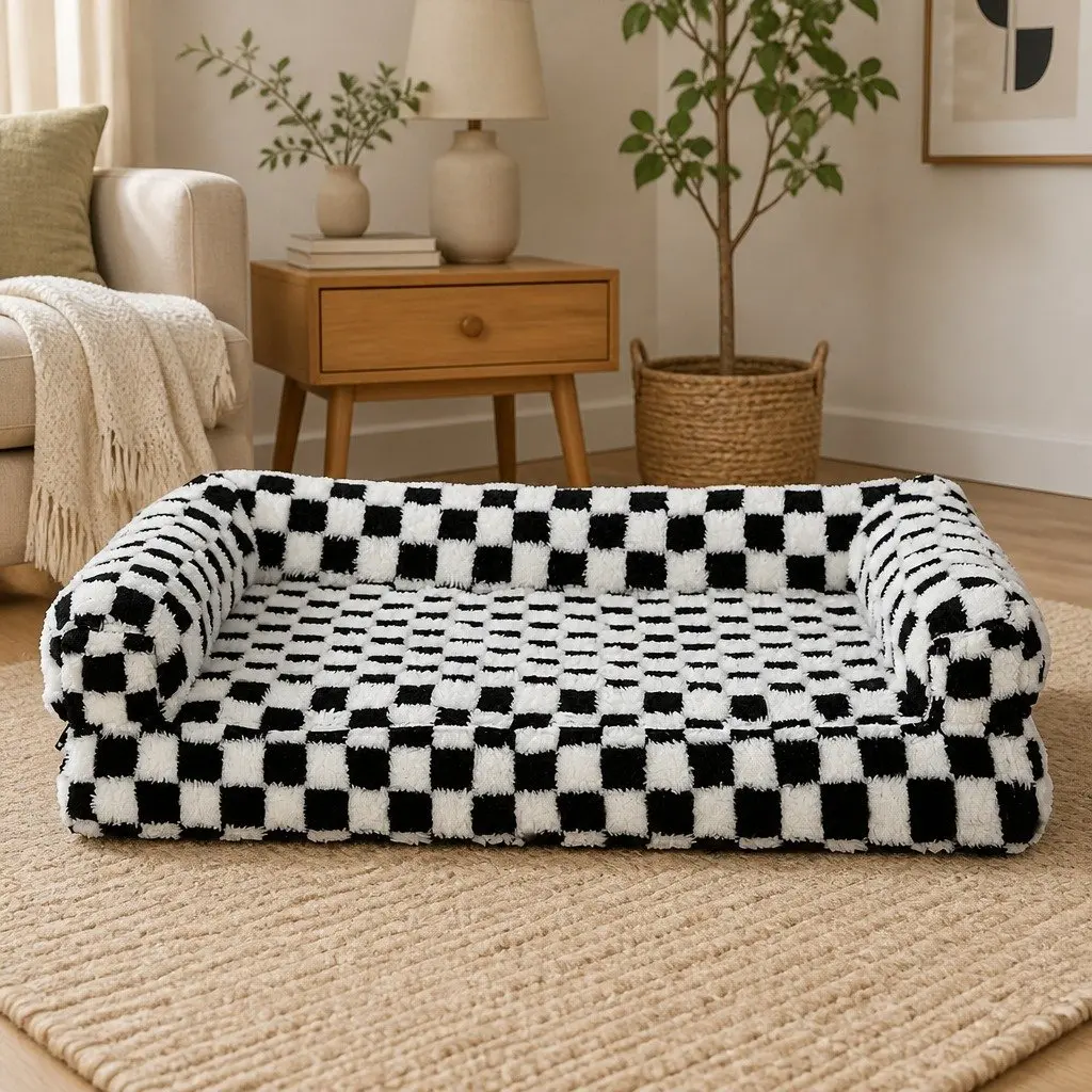 Orthopedic Dog Bed Memory Foam Pet Mattress Mat Sofa Style Washable Cover