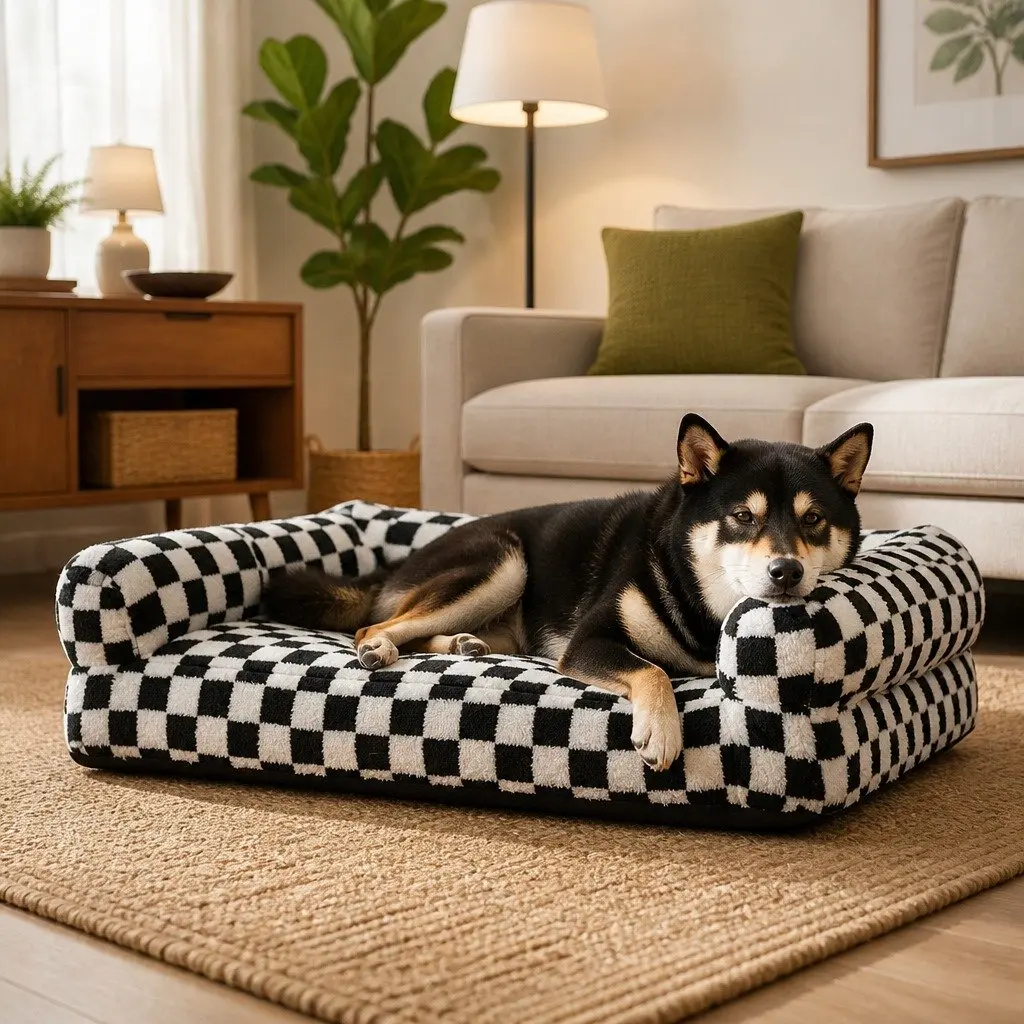 Orthopedic Dog Bed Memory Foam Pet Mattress Mat Sofa Style Washable Cover
