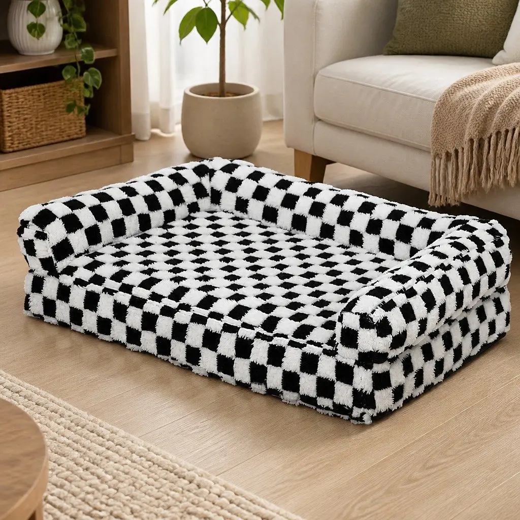 Orthopedic Dog Bed Memory Foam Pet Mattress Mat Sofa Style Washable Cover