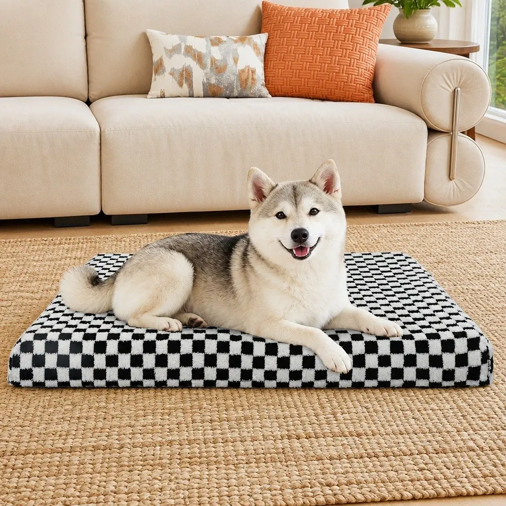 Orthopedic Dog Bed Memory Foam Pet Mattress Mat Waterproof Sherpa Washable