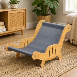 Stylish Cat Cooling Bed with Gel Surface and Wooden Frame