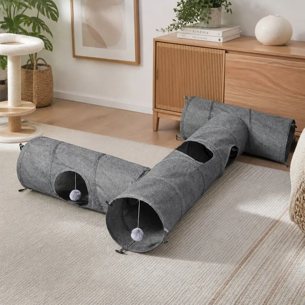 Modular Cat Tunnel System for Fun Playtime