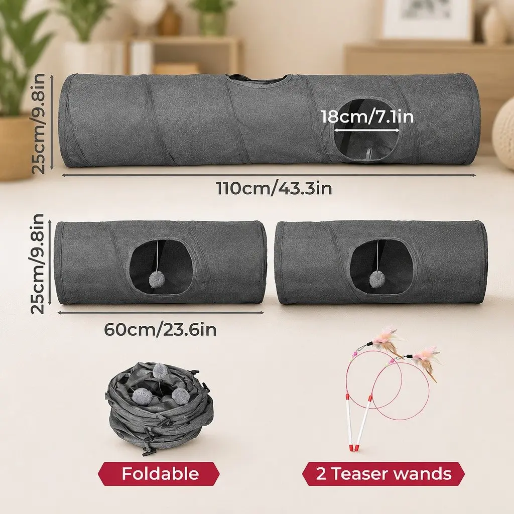 Modular Cat Tunnel System for Fun Playtime