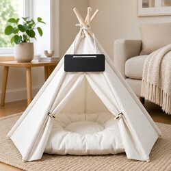 Stylish Pet Tent Dog Bed for Small Pets with Cushion