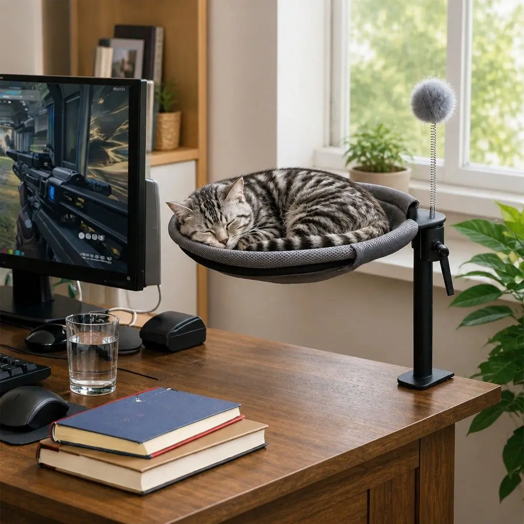 Cat Desk Hammock Metal 42x39x30cm Grey