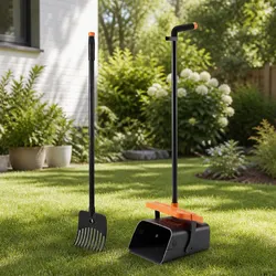 Durable Dog Pooper Scooper Rake with Long Handle