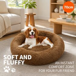 Premium Round Plush Dog Bed for Superior Comfort 70cm