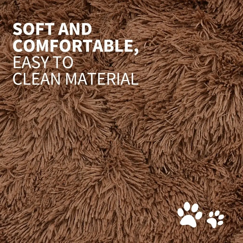 Dog Bed Polyester M 70cm Diameter Coffee