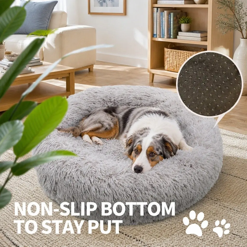XXL Pet Dog Bedding Warm Plush Round Nest Comfortable Sleep Kennel Bed