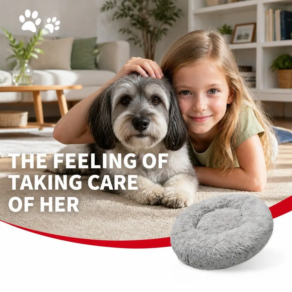 XXL Pet Dog Bedding Warm Plush Round Nest Comfortable Sleep Kennel Bed