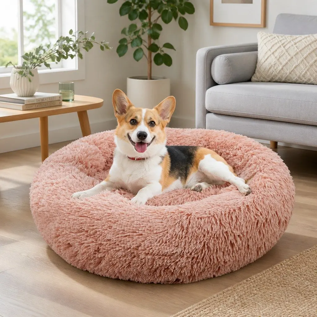 Dog Bed Polyester M 70cm Pink
