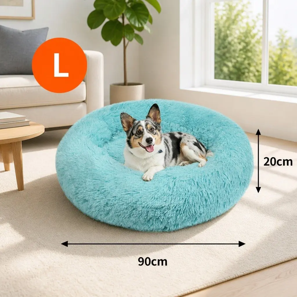 Round Nest Dog Bed 90cm Comfy Cushion