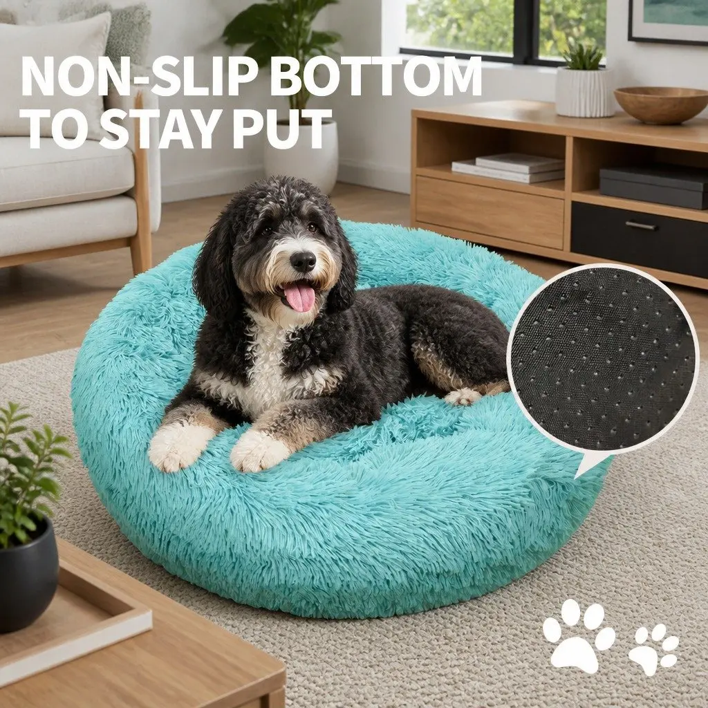 Round Nest Dog Bed 90cm Comfy Cushion