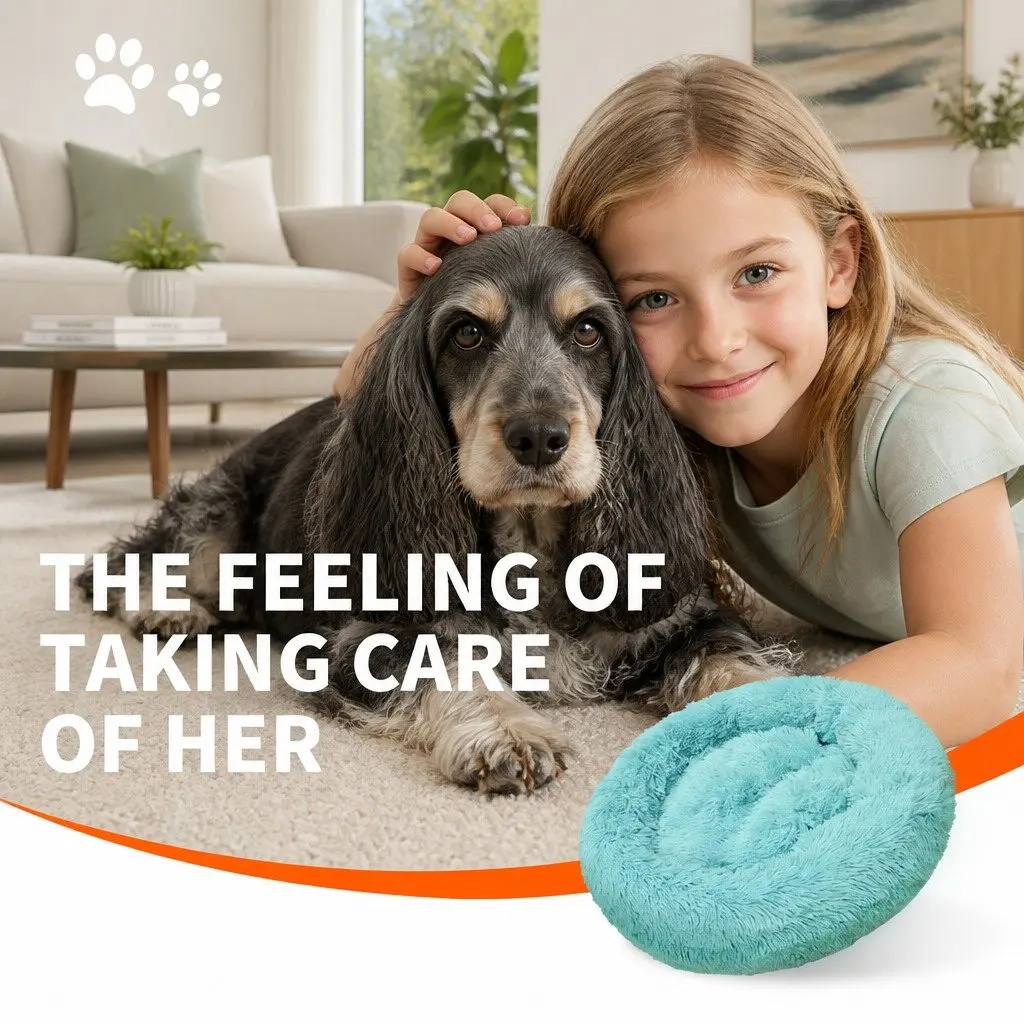 Round Nest Dog Bed 90cm Comfy Cushion