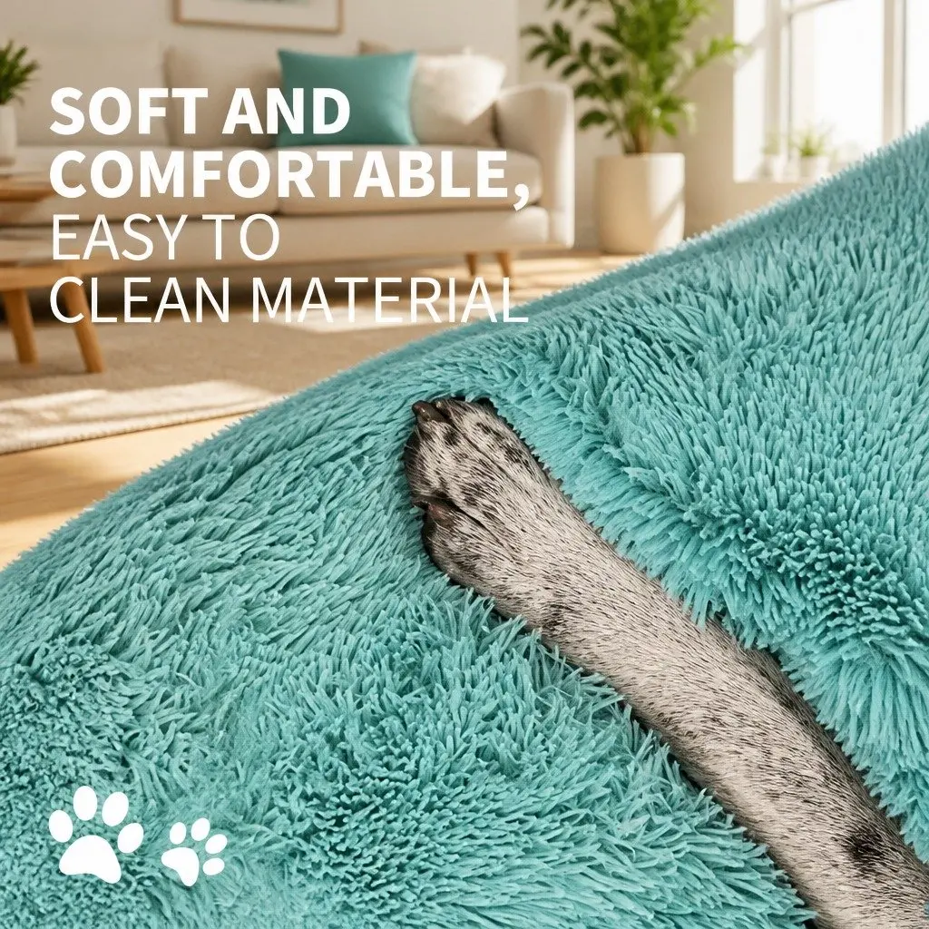 Round Dog Bed Polyester 100cm Teal