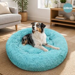 Premium Round Dog Bed for Ultimate Comfort - 120cm Green