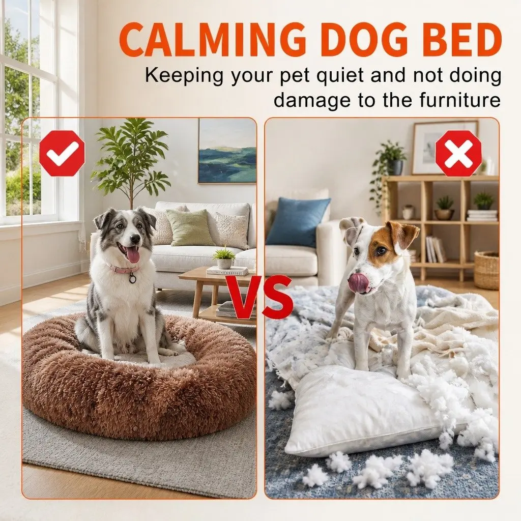 Round Nest Pet Bed for Dogs and Cats
