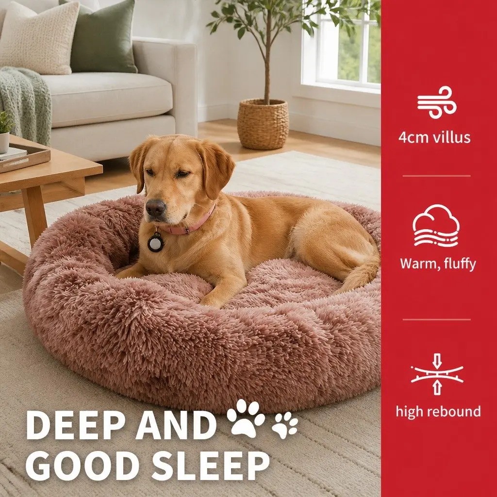 Round Nest Pet Bed for Dogs and Cats