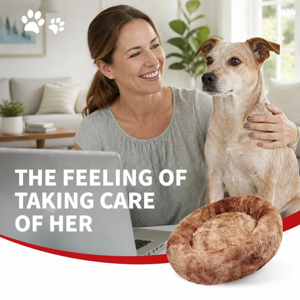 Round Nest Pet Bed for Dogs and Cats