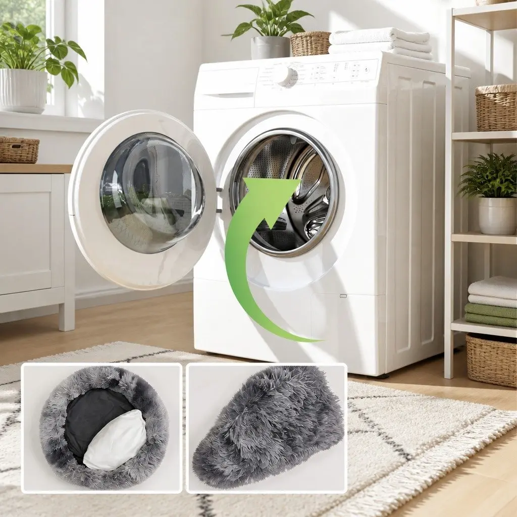 Pet Bed Cotton Round 70cm Dark Grey Soft Plush Warm Sleeping Nest