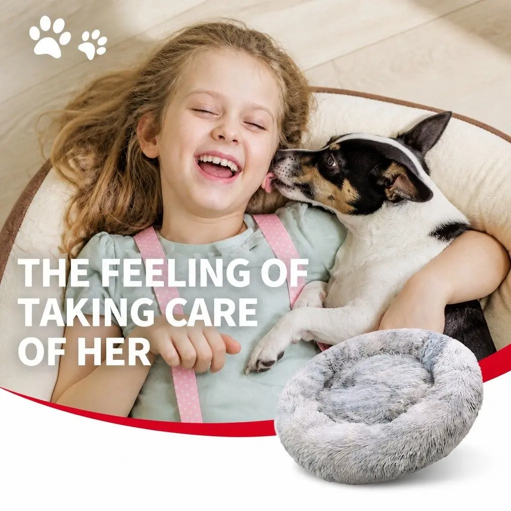 Round Plush Pet Bed for Comfort