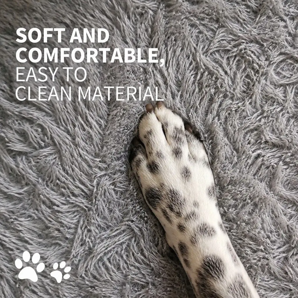 Pet Bed Polyester Round 70cm Light Gray Plush Washable Comfort