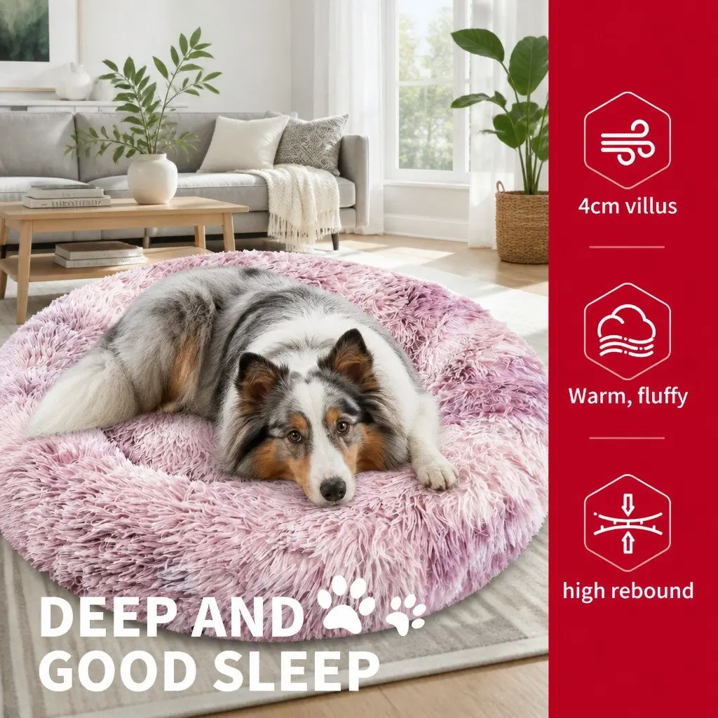 Pet Bed Polyester Round 100cm Purple