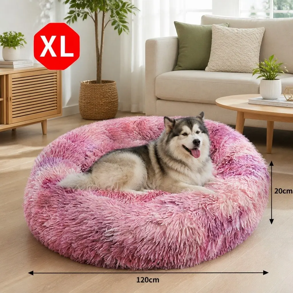 Pet Bed Polyester Round 120cm Purple