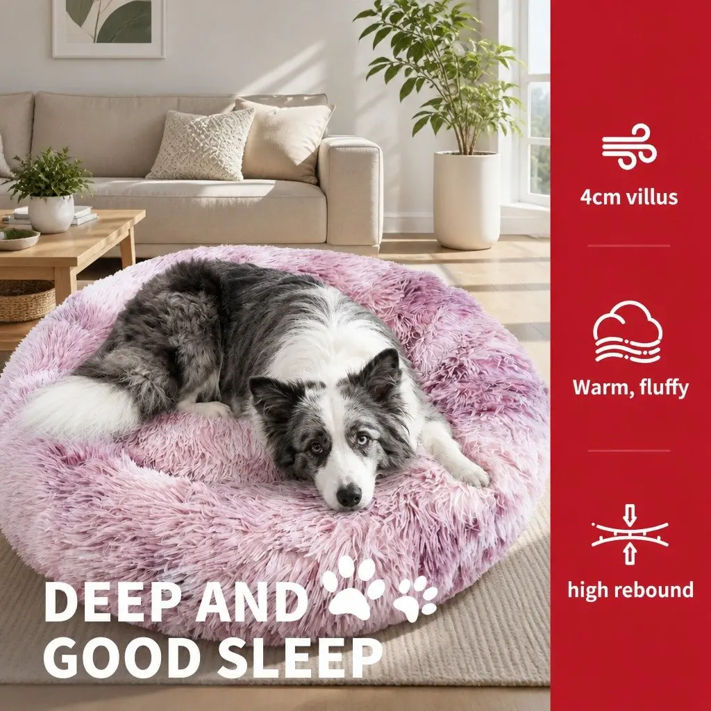 Pet Bed Polyester Round 120cm Purple