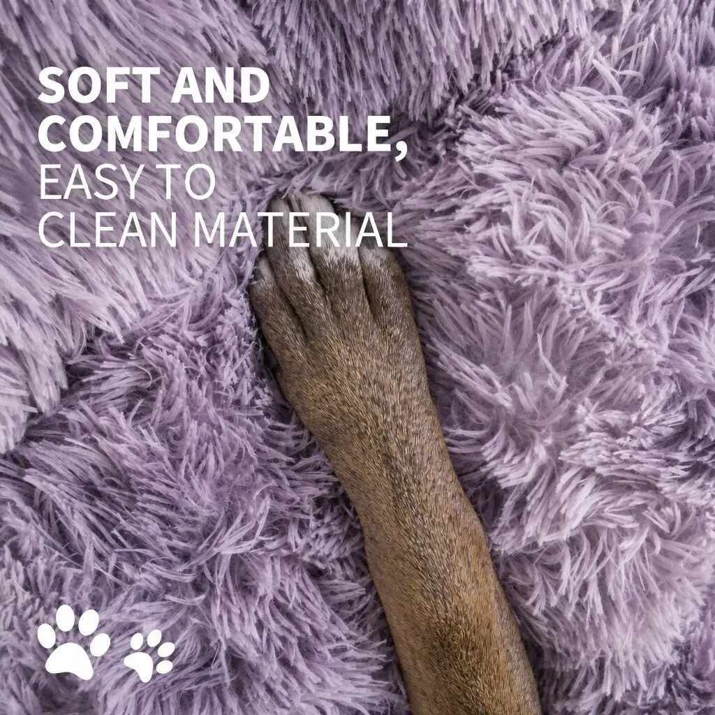 Pet Bed Polyester Round 120cm Purple