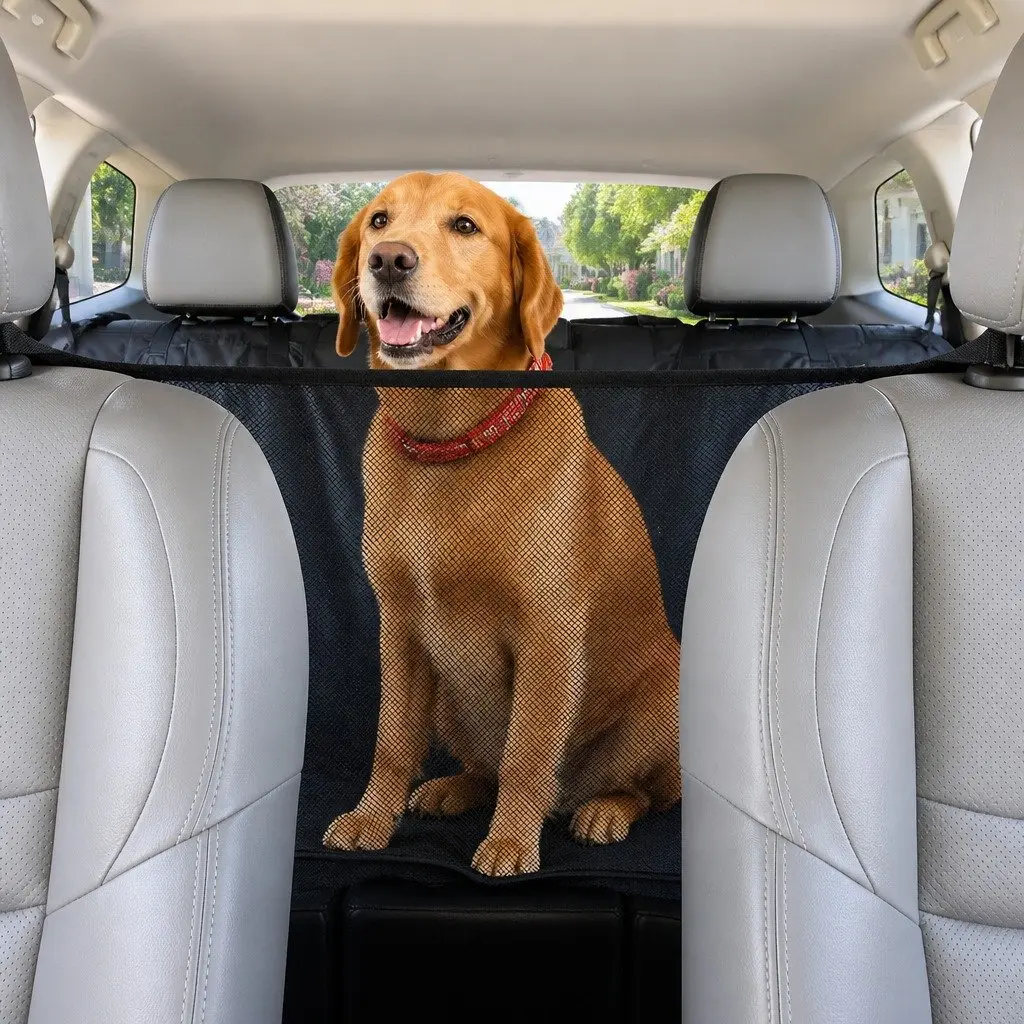 Pet Seat Cover Waterproof 600D Oxford Fabric Back Seat Hammock Black