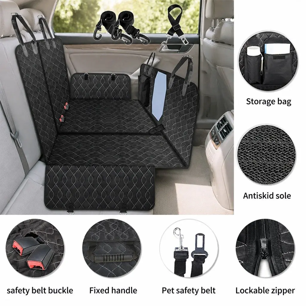 Car Seat Cover Waterproof Oxford Fabric 196x145cm Black