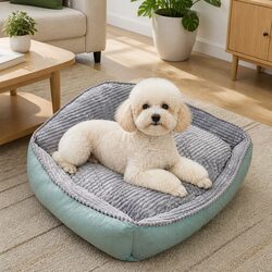 High-Quality Soft Dog Bed with Removable Cover S Size