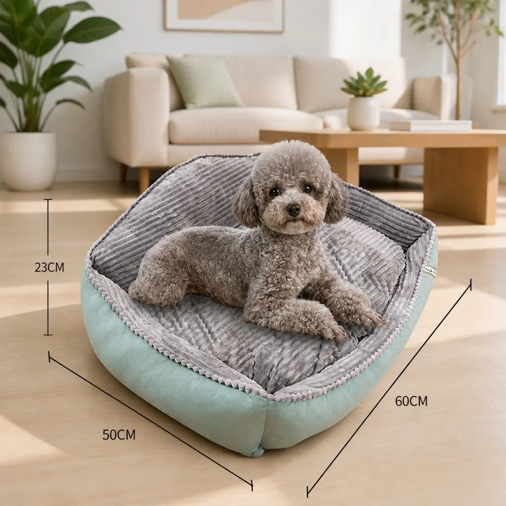 Dog Bed Polyester S Light Green