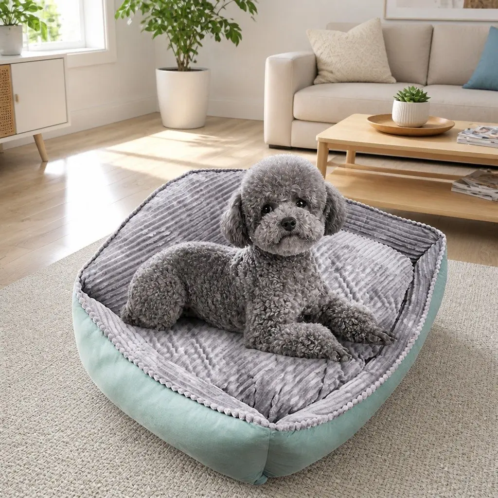 Dog Bed Polyester S Light Green