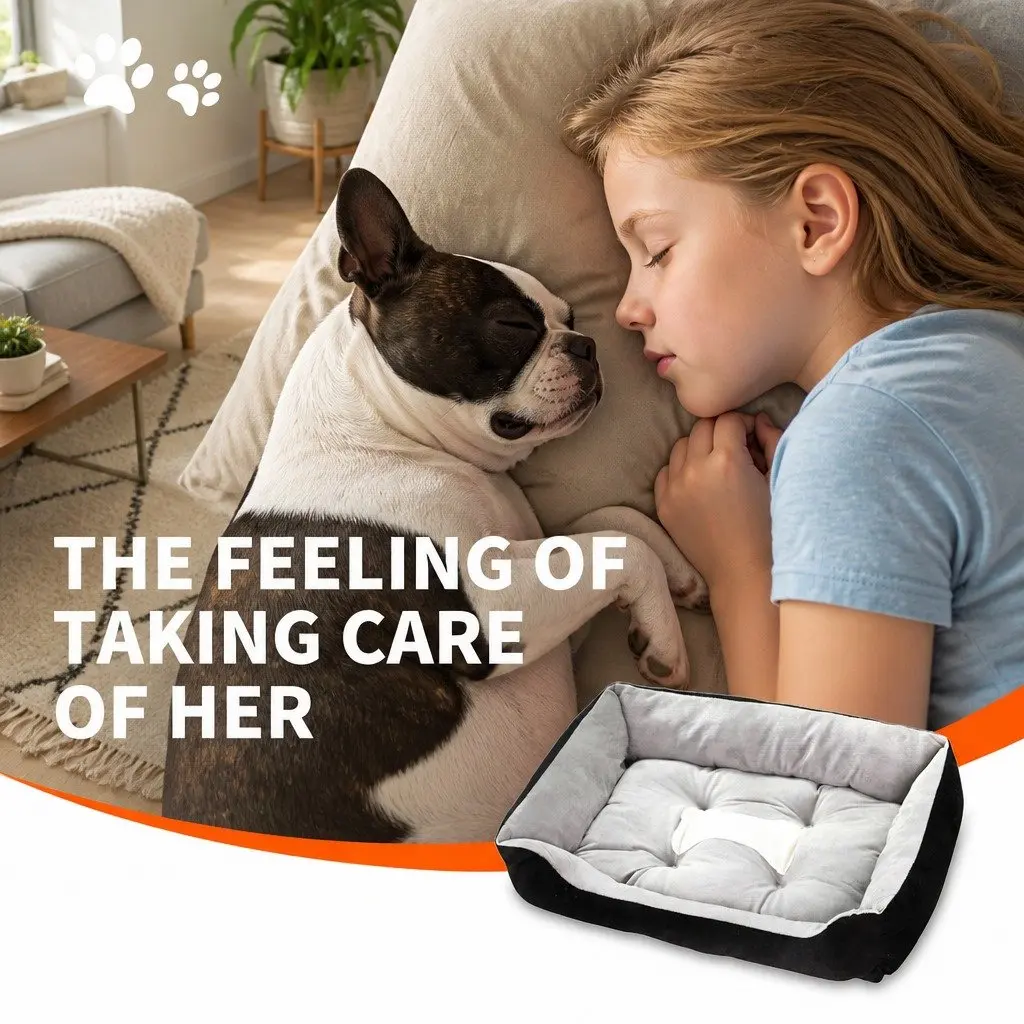 Pet Bed PP Cotton Large Black Washable Soft Warm Mat for Dogs Cats